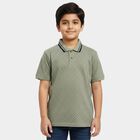 Boys' Light Green Cotton Crew Neck Casual T-Shirt, Light Green, small