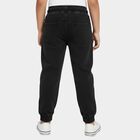 Boys' Dusty Charcoal Black Regular Fit Jogger Jeans, काला, small image number null
