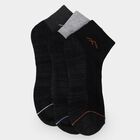 Men's Ankle Length Socks Pack of 3 ( Charcoal, Grey, Black ), काला, small