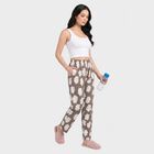 Women's Grey Straight Fit Cloud Printed Lounge Pyjama, गहरा ग्रे, small