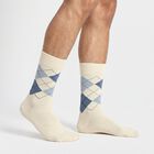 Men's Regular Fit Argyle Pack of 2 Socks ( Beige, Red ), Red, small