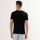 Men's Jet Black Round Neck Graphic T-Shirt, Black, small image number null