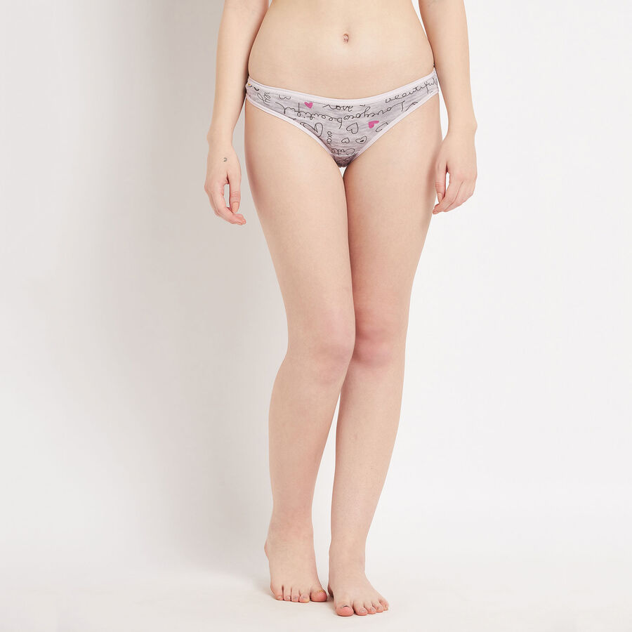 Cotton Printed Panty, Light Grey, large image number null