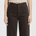Women's Brown Wide Leg Fit Seam Detail Jeans, Brown, small