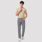 Men's Grey Slim Fit Solid Jeans, Light Grey, small