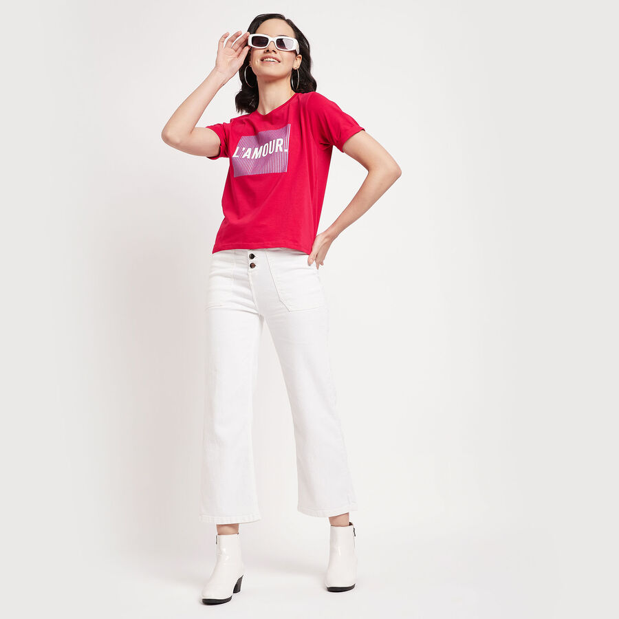 Overdyed High Rise Flared Jeans, सफ़ेद, large image number null