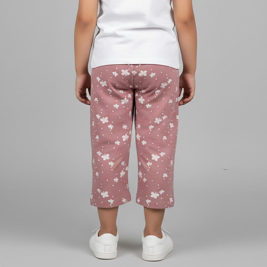 Girls' Dusty Rose Butterfly Printed Pyjama, हल्का गुलाबी, large image number null