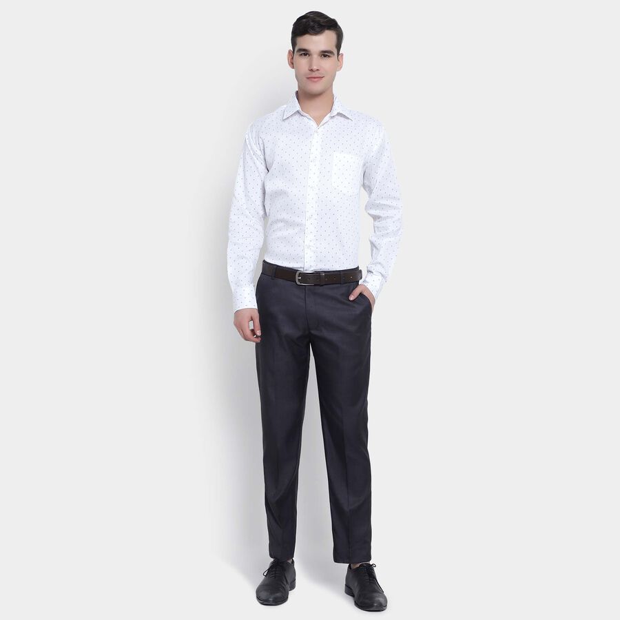 Printed Formal Shirt, White, large image number null