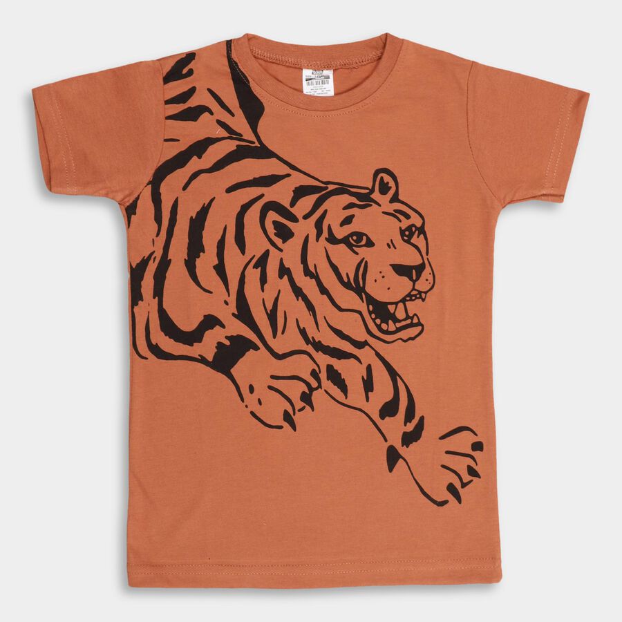 Boys' Half Sleeves T-Shirt , Rust, large image number null