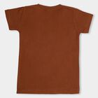 Boys' 100% Cotton Half Sleeves T-Shirt, भूरा, small image number null