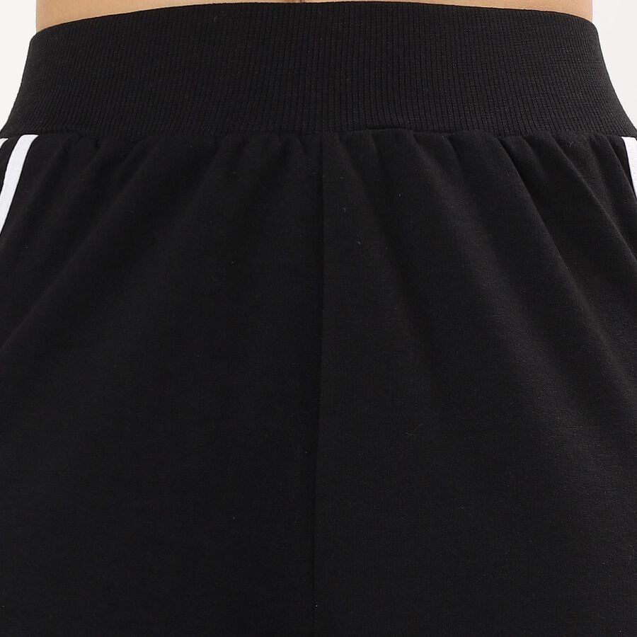 Women's Solid Black Regular Fit Track Pants, काला, large image number null