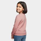Girls Soft Dusty Pink Crew Neck Casual Sweatshirt, गुलाबी, small image number null