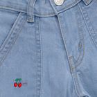Girls' Light Blue Wide Leg Embroidered Cargo Jeans, हल्का नीला, small image number null