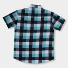 Boys' Bright Turquoise Cotton Regular Collar Casual Shirt, Mid Blue, small image number null
