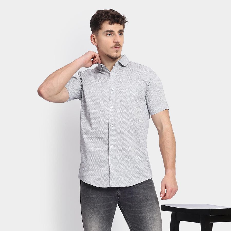 Men's 100% Cotton Casual Shirt, हल्का ग्रे, large image number null