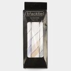 Men's White Striped Pack of 3 Handkerchief, White, small