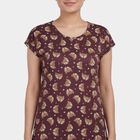 Women's Purple V-Neck Classic Nighty, Purple, small