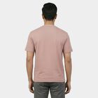 Men's Pink Round Neck Casual T-Shirt, हल्का गुलाबी, small