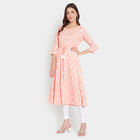 Printed 3/4Th Sleeves Kurta, Peach, small image number null