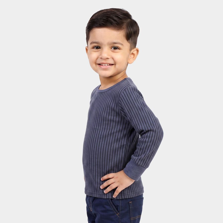 Boys' Mid Blue Long Sleeve Thermal, Mid Blue, large