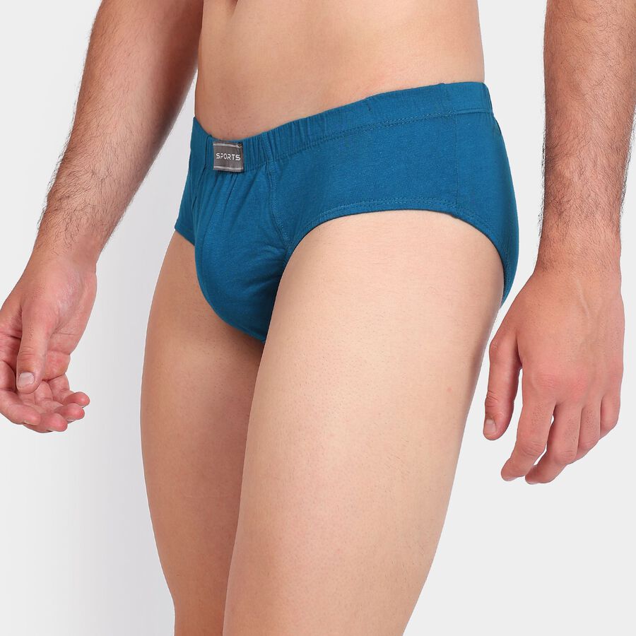 Men's 100% Cotton Briefs, Teal Blue, large image number null
