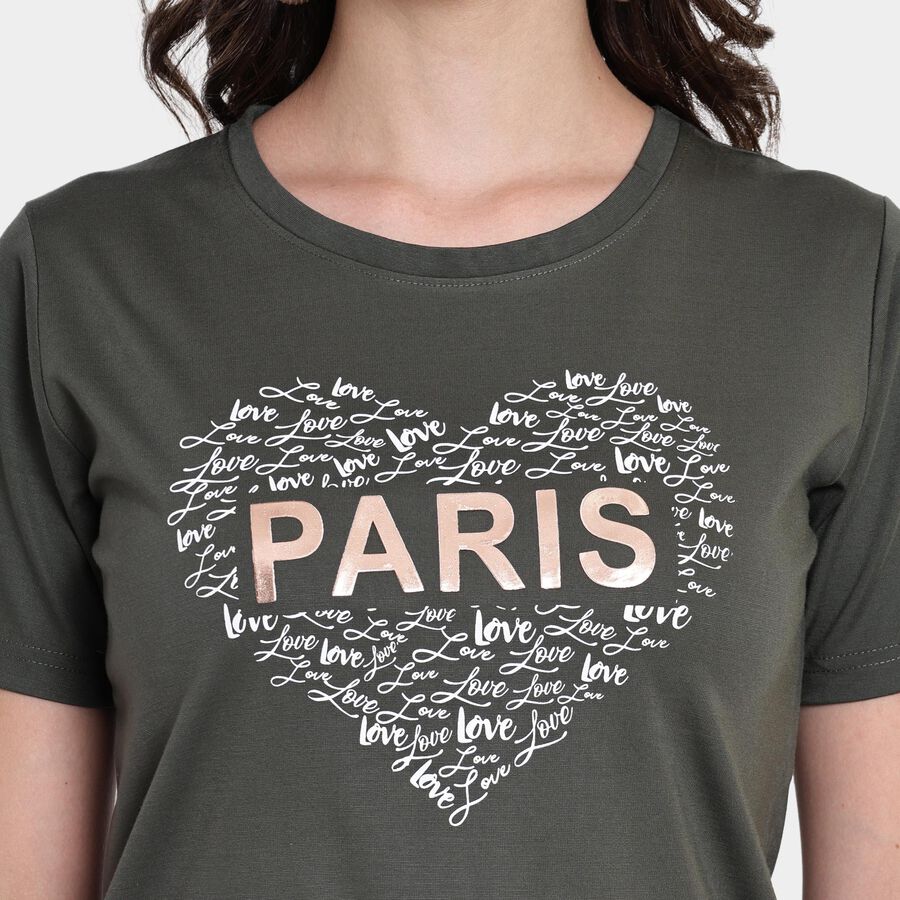 Ladies' Round Neck T-Shirt , Olive, large image number null
