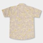 Boys' Muted Beige Cotton Classic Casual Shirt, गहरा पीला, small image number null