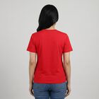 Women Fuchsia Round Neck Casual T-Shirt, Fuchsia, small