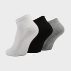 Men's Ankle Length Pack of 3 Socks ( Grey, White, Black ), मिश्रित हल्का ग्रे, small