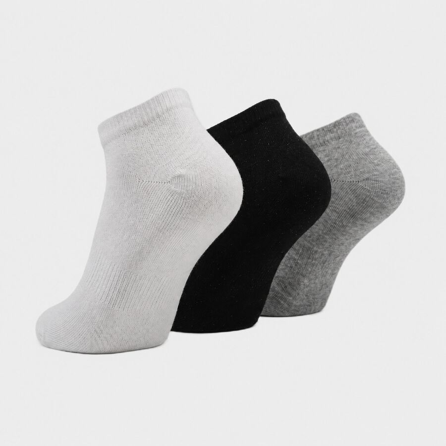 Men's Ankle Length Pack of 3 Socks ( Grey, White, Black ), मिश्रित हल्का ग्रे, large