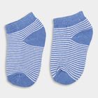 Boys Muted Blue and Light Blue Regular Fit Striped Ankle Socks Pack of 2, Light Blue, small