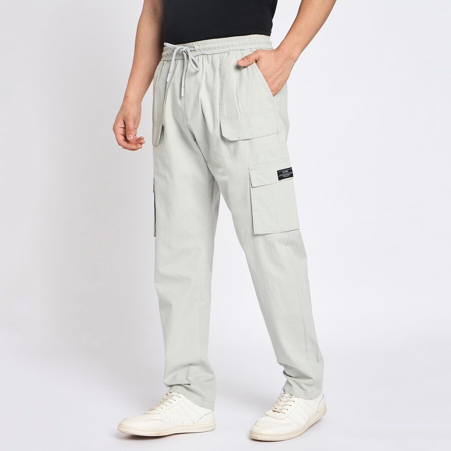 Men's 100% Cotton Track Pants , Light Grey, large image number null