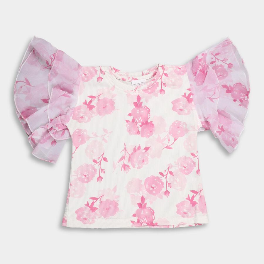 Girls' T-Shirt, हल्का गुलाबी, large image number null