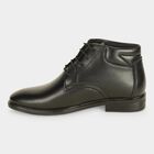 Men's Black Lace-Up Derby Formal Shoes, काला, small