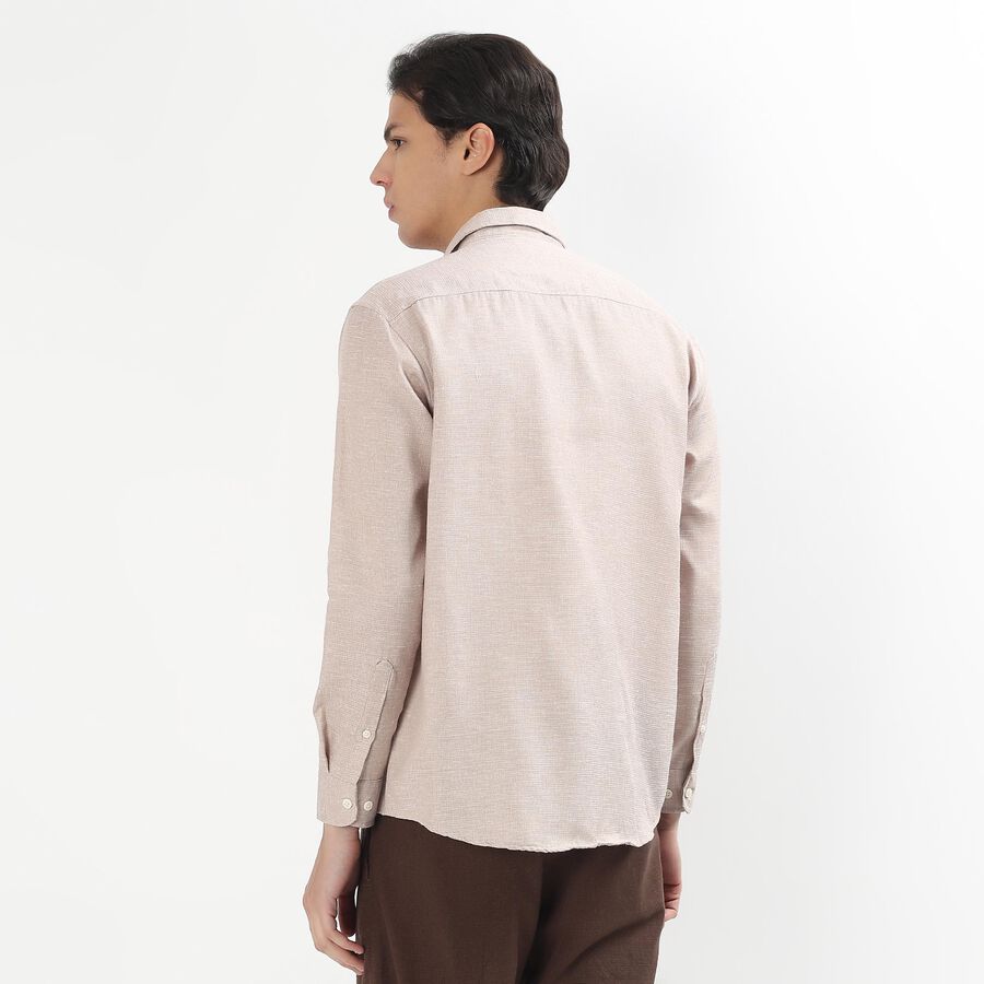 Men's Rich Chocolate Brown Full Sleeve Classic Casual Shirt, भूरा, large