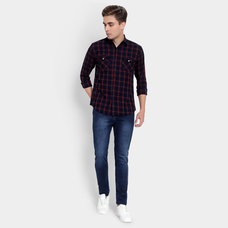 Cotton Checks Casual Shirt, Rust, large image number null