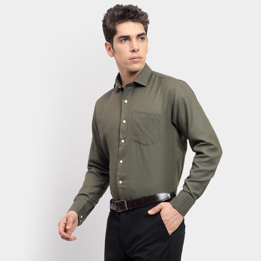 Men's Formal Shirt , Dark Green, large