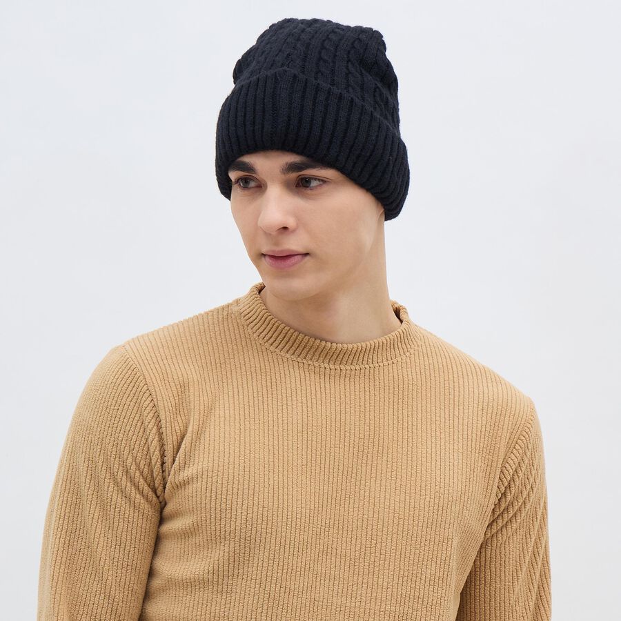 Men's Cap, काला, large