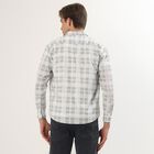 Men's Light Sage Green and White Cotton Spread Collar Casual Shirt, हल्का हरा, small