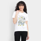 Cotton Round Neck T-Shirt, White, small image number null