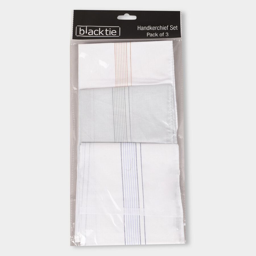 Men's Grey Cotton Handkerchief Set, हल्का ग्रे, large image number null