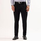 Men's Slim Fit Casual Trousers, काला, small image number null