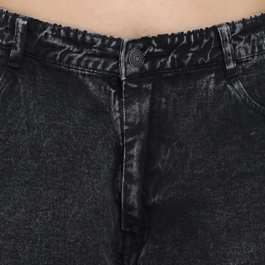 Ladies' 100% Cotton Jeans, काला, large image number null