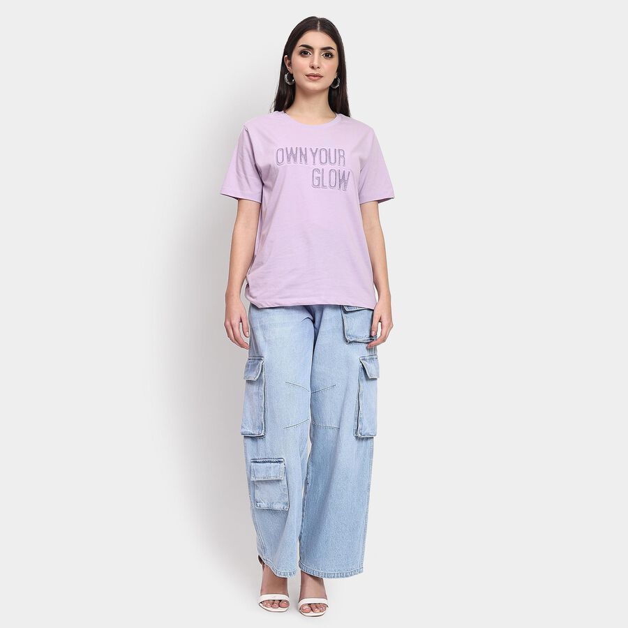 Ladies' 100% Cotton Jeans , Light Blue, large image number null