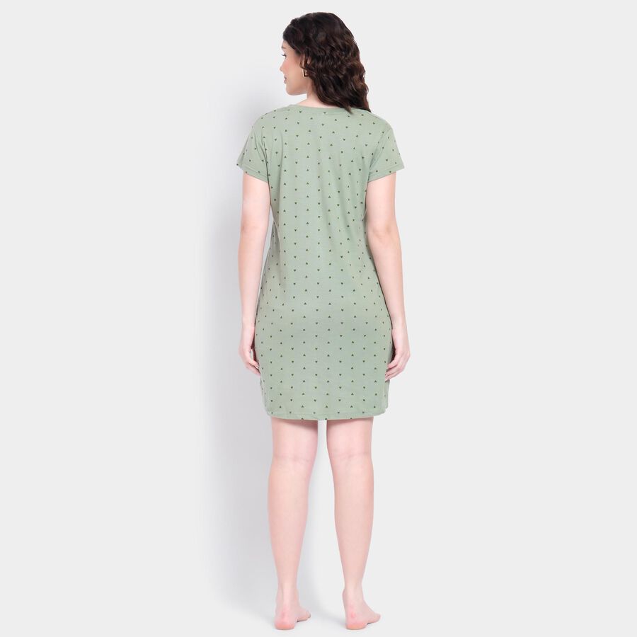 Ladies' 100% Cotton Nighty , हल्का हरा, large image number null