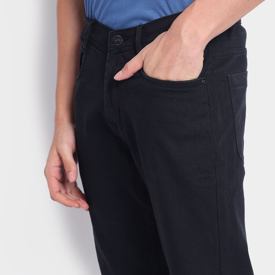 Men's Slim Fit Jeans, काला, large image number null