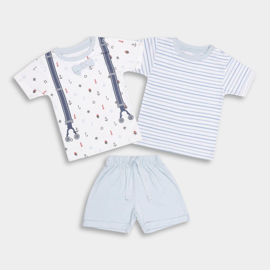 Infants' 100% Cotton Baba Suit, Light Blue, large image number null