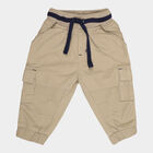 Infants Solid Cotton Trousers, Beige, small image number null