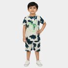 Boys' Teal Blue Cotton Knit Baba Suit, Teal Blue, small