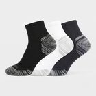 Men's Regular Fit Striped Pack of 3 Socks ( Blue, White, Black ), Navy Blue, small